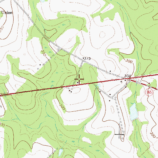 Topographic Map of Crossroads Volunteer Fire Department, GA