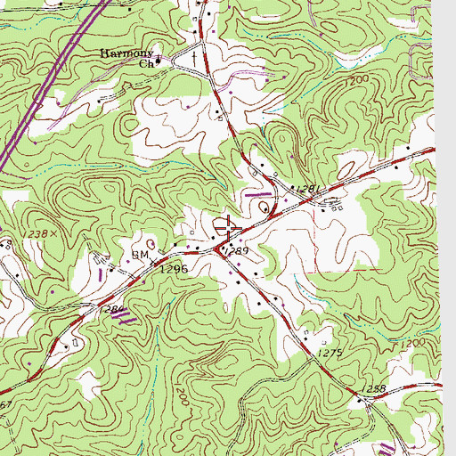 Topographic Map of Dawson County Fire Department Station 3, GA