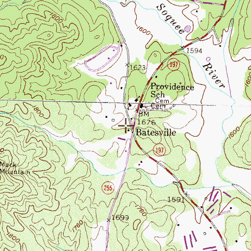 Topographic Map of Habersham County Fire Department Station 8, GA