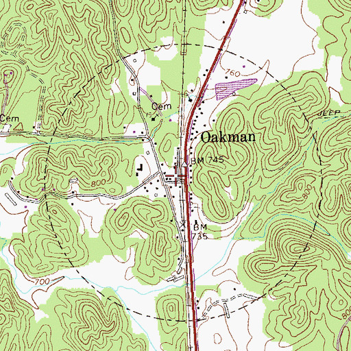Topographic Map of Gordon County Fire and Rescue Department Station 9, GA