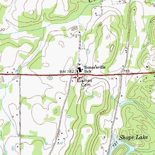 Topographic Map of Gordon County Fire and Rescue Department Station 2, GA