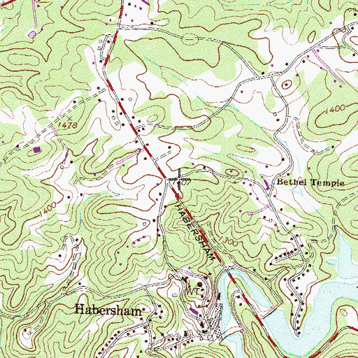 Topographic Map of Habersham County Fire Department Station 13, GA
