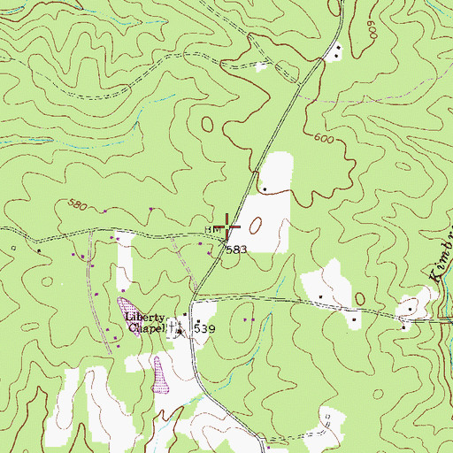Topographic Map of Liberty Volunteer Fire Department, GA
