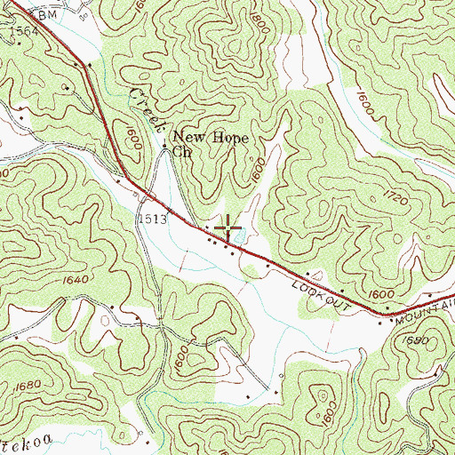 Topographic Map of Chechero Volunteer Fire Department, GA