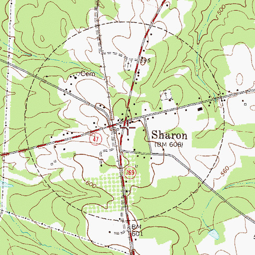 Topographic Map of Taliaferro Volunteer County Fire Department Station 3, GA
