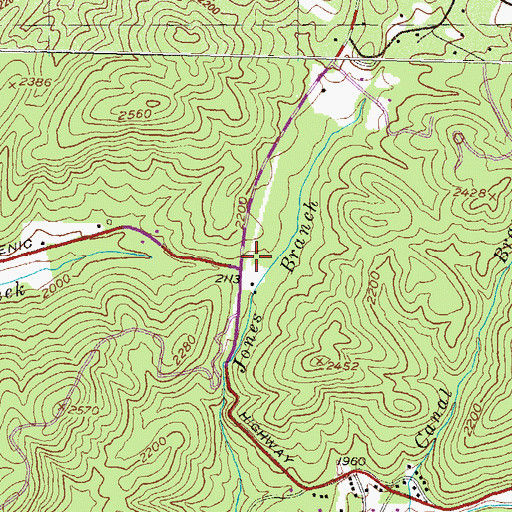 Topographic Map of Tallulah Persimmon Volunteer Fire Department, GA