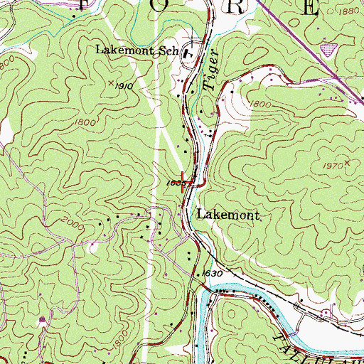 Topographic Map of Lakemont Wiley Volunteer Fire Department, GA