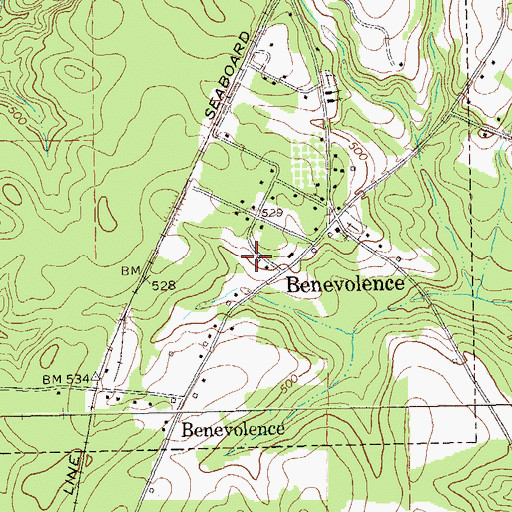 Topographic Map of Randolph County Fire Department Benevolence Station, GA