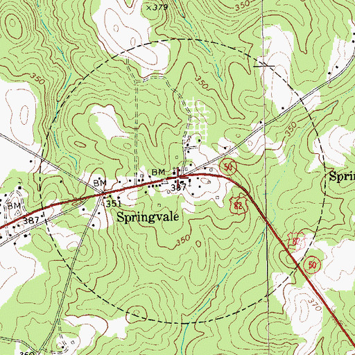 Topographic Map of Randolph County Fire Department Springvale Station, GA
