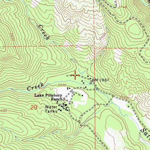Topographic Map of Fuller Creek, CA