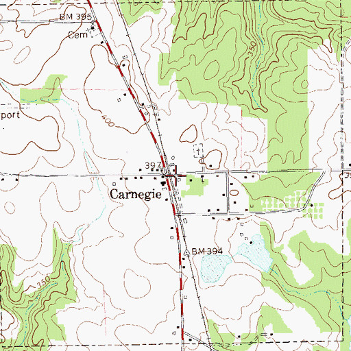 Topographic Map of Randolph County Fire Department Carnegie Station, GA