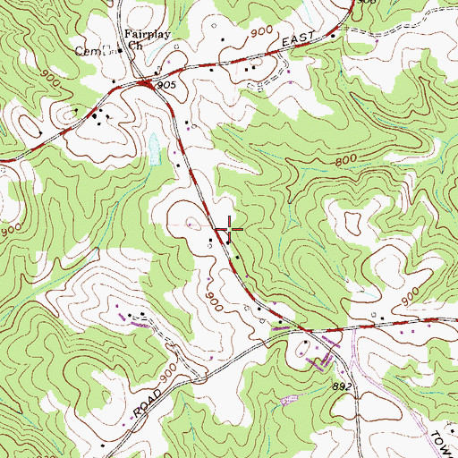 Topographic Map of Stephens County Fire Department Station 4, GA