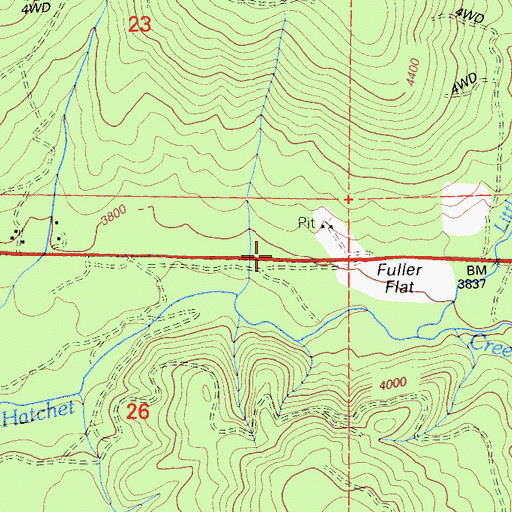 Topographic Map of Fuller Flat, CA