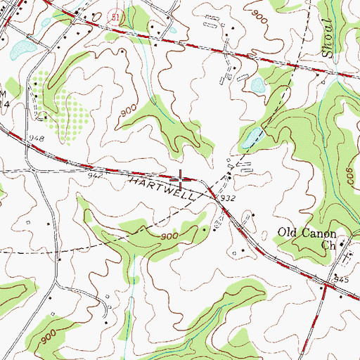 Topographic Map of Hart County Fire Department Station 5 Bowersville, GA