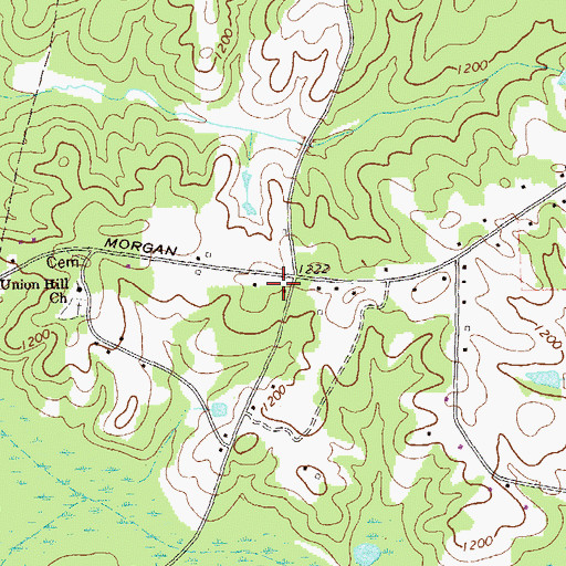 Topographic Map of Haralson County Fire Department Station 2, GA