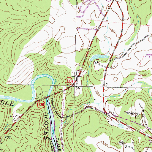 Topographic Map of South Jackson Fire Department Station 2, GA