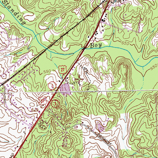 Topographic Map of Cataula Volunteer Fire Department Station 1, GA