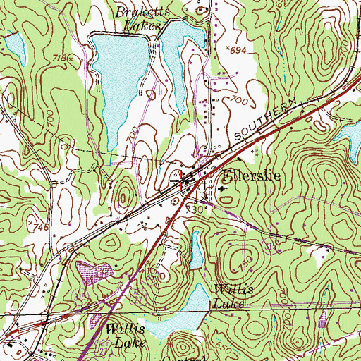 Topographic Map of Ellerslie Volunteer Fire Department Station 300, GA