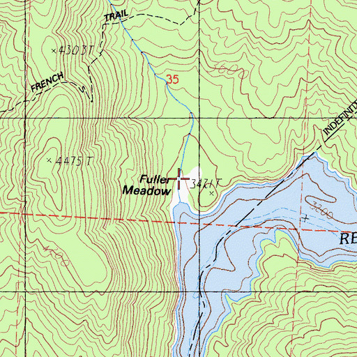 Topographic Map of Fuller Meadow, CA