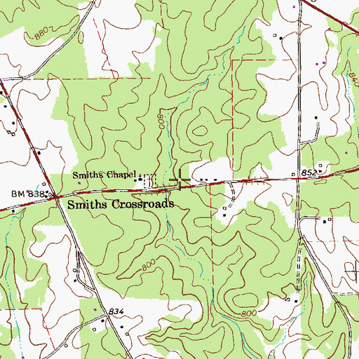 Topographic Map of Hopewell Volunteer Fire Department, GA