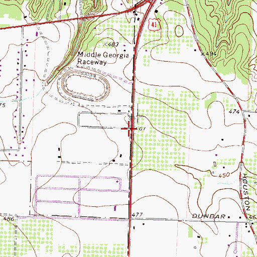 Topographic Map of Peach County Fire Department Station 4, GA