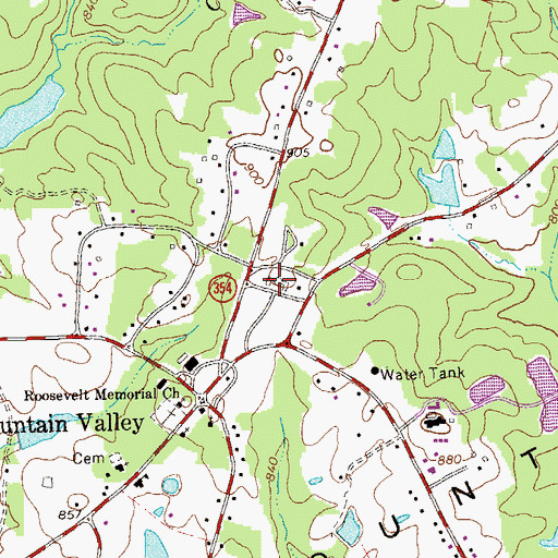 Topographic Map of Pine Mountain Valley Volunteer Fire Department, GA