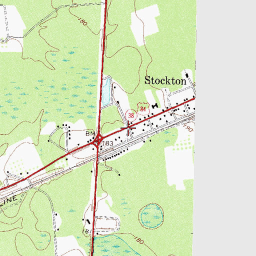 Topographic Map of Lanier County Fire Department Station 2 Stockton, GA