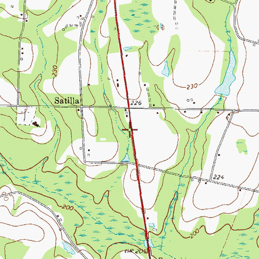 Topographic Map of Jeff Davis County Fire Department Station 4 Satilla, GA