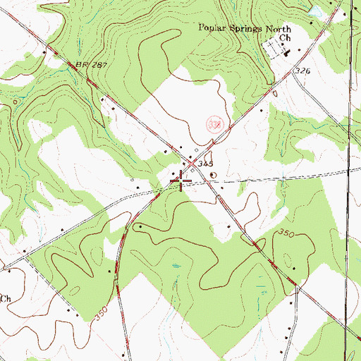 Topographic Map of Laurens County Fire Department Station 3 Poplar Springs, GA