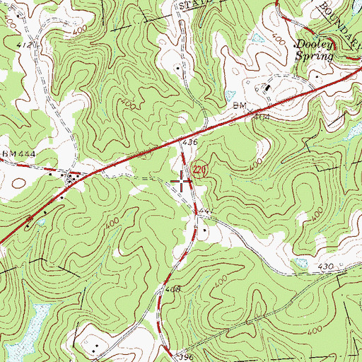 Topographic Map of Martins Crossroad Volunteer Fire Department Station 2, GA
