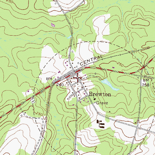 Topographic Map of Laurens County Fire Department Station 7 Brewton - Lovett, GA
