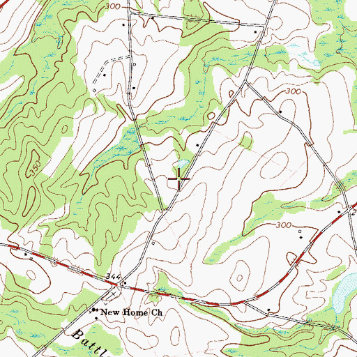 Topographic Map of New Home Community Volunteer Fire Department, GA