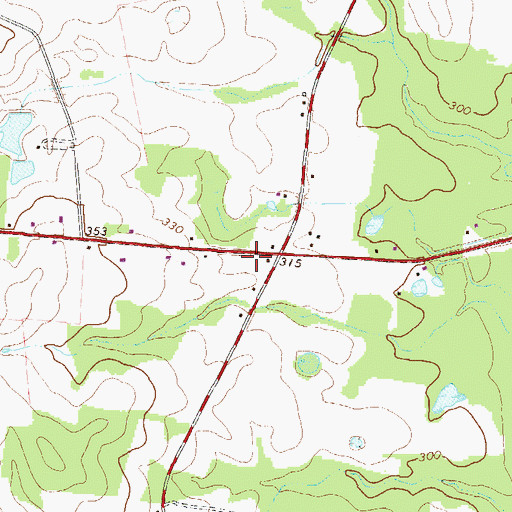 Topographic Map of Raines Crossroads Fire Department, GA