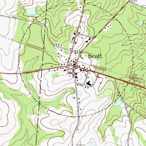 Topographic Map of Scott Volunteer Fire Department, GA
