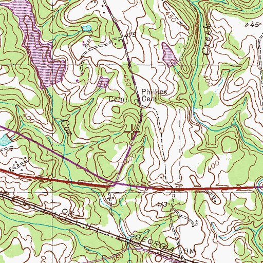Topographic Map of Columbus Fire and Emergency Medical Services Station 15, GA