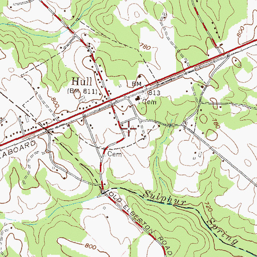 Topographic Map of Hull Volunteer Fire Department, GA