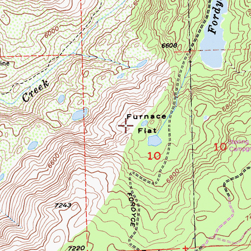 Topographic Map of Furnace Flat, CA