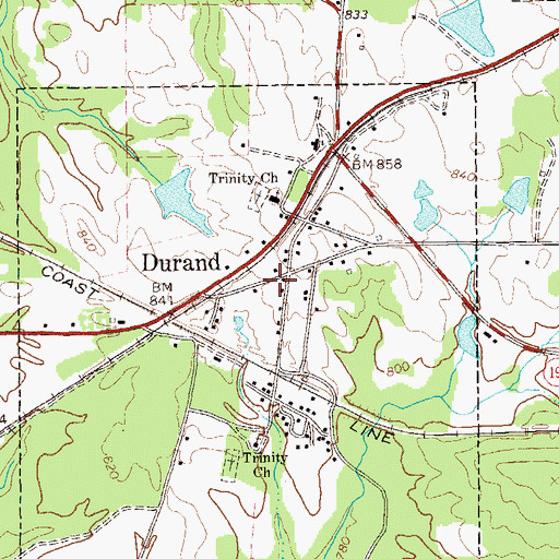 Topographic Map of Meriwether County Volunteer Fire Department Station 10, GA