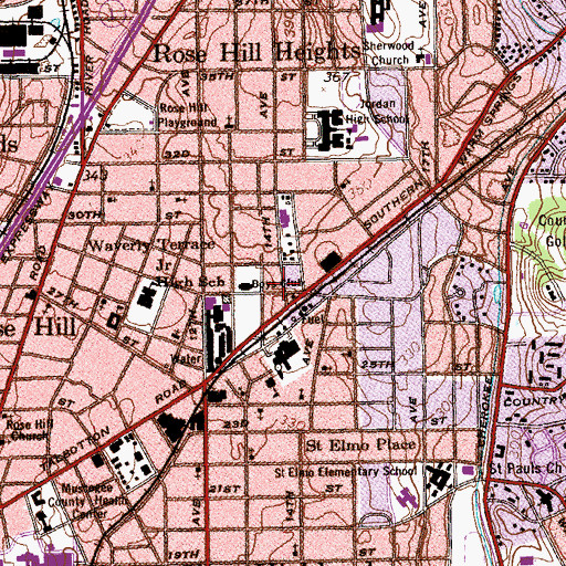 Topographic Map of Columbus Fire and Emergency Medical Services Station 2, GA