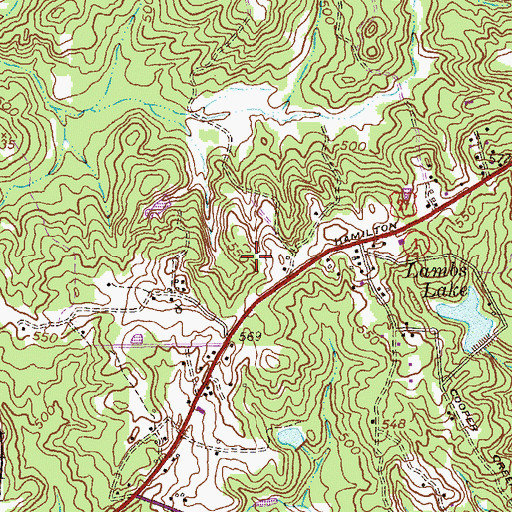 Topographic Map of Columbus Fire and Emergency Medical Services Station 3, GA
