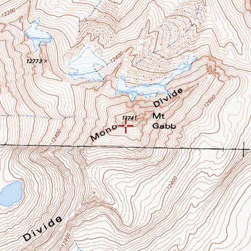 Topographic Map of Mount Gabb, CA