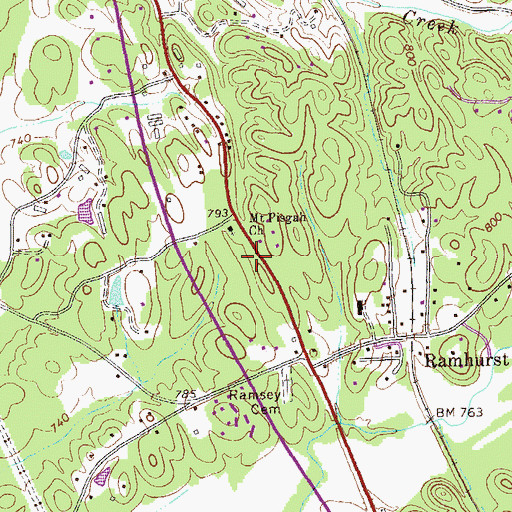 Topographic Map of Murray County Fire Department Station 2, GA