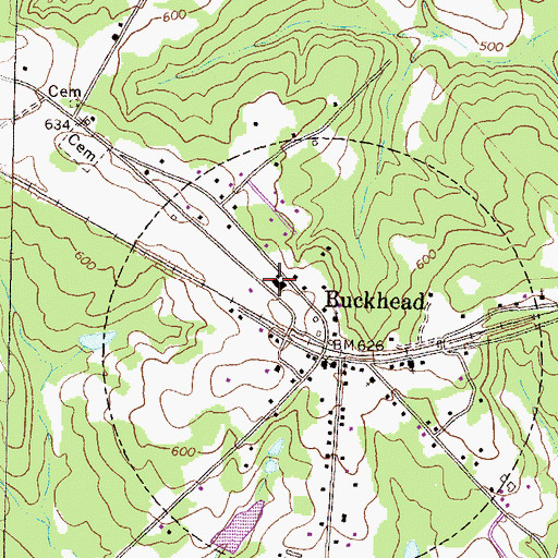Topographic Map of Morgan County Fire Rescue Department Station 4, GA