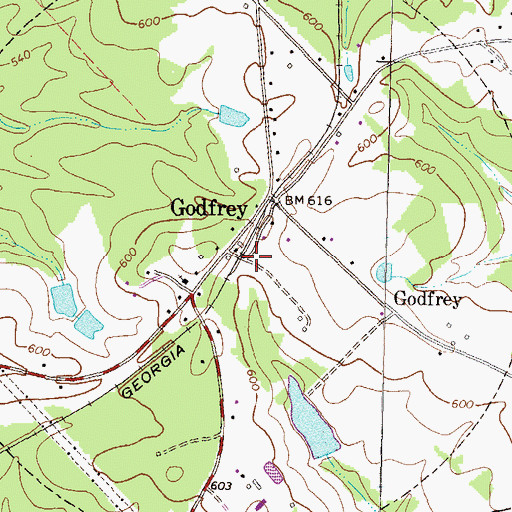 Topographic Map of Morgan County Fire Rescue Department Station 5, GA