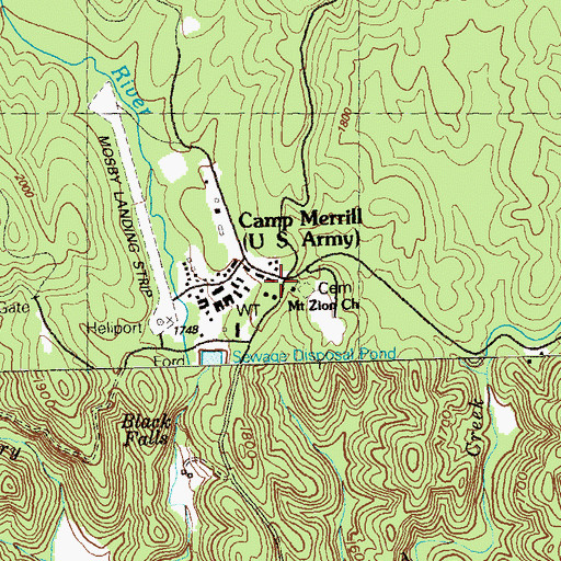 Topographic Map of Fort Benning Fire Department Station 36, GA