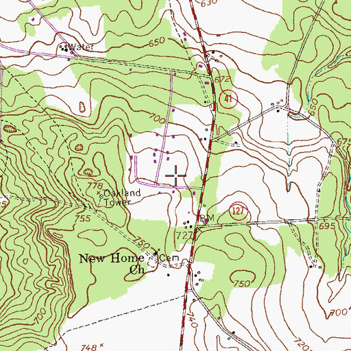 Topographic Map of Marion County Fire Department, GA