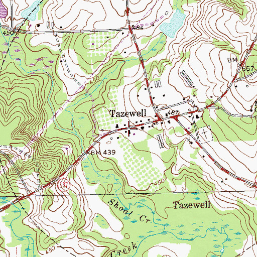 Topographic Map of Marion County Volunteer Fire Department Station 2, GA