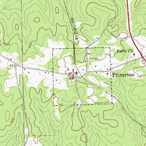 Topographic Map of Meriwether County Volunteer Fire Department Station 5, GA