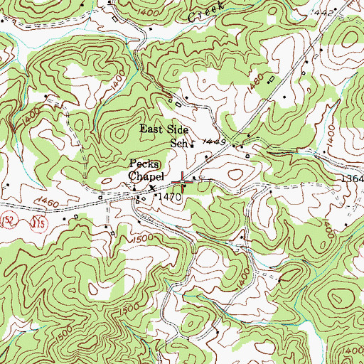 Topographic Map of Dahlonega - Lumpkin County Volunteer Fire Department Station 2, GA