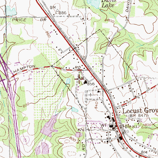 Topographic Map of Henry County Fire Department Station 2, GA